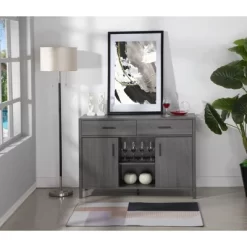 FC Design 47"W Sideboard Storage Cabinet, Dining Server Cupboard Buffet Table With Two Cabinets And Drawers