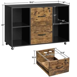 Yaheetech Rolling File Cabinet With 2 Drawers And 4 Open Storage Shelves For Home Office -Online Furniture Store GUEST d656acdf dc42 436c b3b6 fde40aefa935