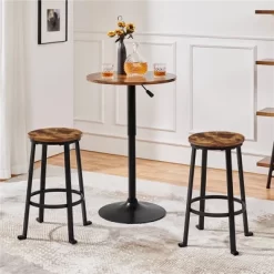 Yaheetech 24" H Counter Height Stools With Metal Frame Backless Barstools Set Of 2