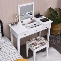 Costway Vanity Dressing Table Flip Top 7 Compartments Makeup Desk -Online Furniture Store GUEST d6d7b14d 203e 42b2 9178 138dbe4fbcb8