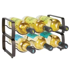 MDesign Metal Wine Rack Storage Organizer, 3 Bottles Each - 2 Pack -Online Furniture Store GUEST d702ce3f 399c 470a 95ec 22e547a58e9c