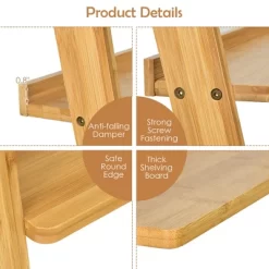 Costway 5-Tier Bamboo Ladder Shelf Bookshelf Display Storage Rack Flower Stand -Online Furniture Store GUEST d8e1a60b 9e7e 4a3a bbb6 f35f831f973f