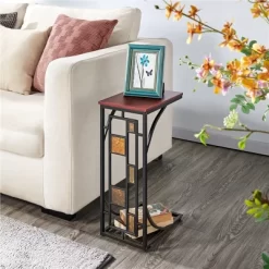 Yaheetech C Shaped Side Sofa Snack Table Coffee Tray End Table For Living Room