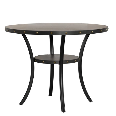 48" Round Wooden Counter Height Table With Flared Legs Gray - Benzara 2 48" Round Wooden Counter Height Table With Flared Legs Gray - Benzara - Image 2