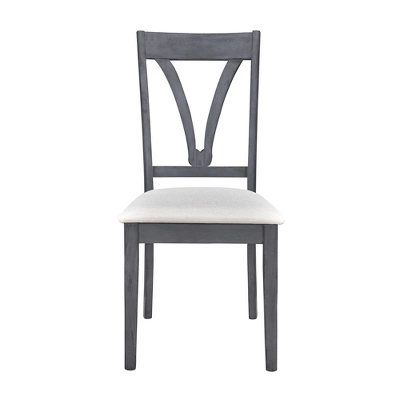 Mid-Century Wood 5-Piece Dining Table Set With 4 Upholstered Dining Chairs-ModernLuxe 11 Mid-Century Wood 5-Piece Dining Table Set With 4 Upholstered Dining Chairs-ModernLuxe - Image 11