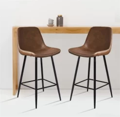 26" Edmund Upholstered Faux Leather Counter Height Stool (Set Of 2) -The Pop Maison -Online Furniture Store GUEST da450a04 c99b 4864 9cfa 87a62e100d50
