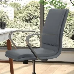 Emma And Oliver Modern Upholstered Mid-Back Home Office Chair With Arms And 5 Star Base -Online Furniture Store GUEST da89765f 6fd0 4262 a125 b35ac95187e3