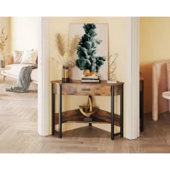 ODK Modern Triangle Corner Fit Computer Workstation With Large Drawer And Bottom Display Shelf For Apartments, Studios, And Office -Online Furniture Store GUEST dad5ebf2 9c4a 4d6a b56a 4ec82ebe2f0a