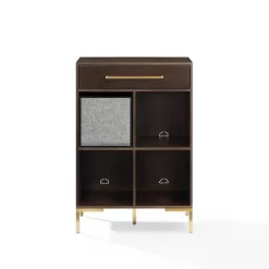 42.25" Juno Record Storage Cube Bookcase With Speaker Dark Brown/Black - Crosley -Online Furniture Store GUEST dc113cc6 cd77 4759 9c0a dd3128a0fdda