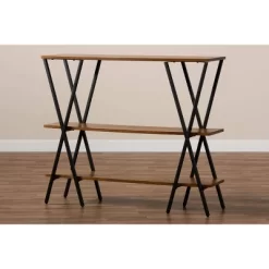 Norton Rustic And Industrial Wood And Black Metal Console Table Walnut Brown - Baxton Studio -Online Furniture Store GUEST dc7182cc 32e9 4546 b9a3 da4dcd8d43d0