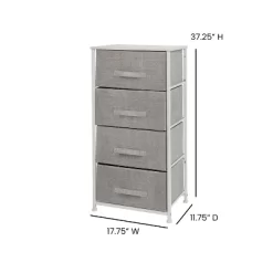 Emma And Oliver 4 Drawer Vertical Storage Dresser With Wood Top & Fabric Pull Drawers -Online Furniture Store GUEST dcb22952 6790 4522 825e 79f00cd5b2e0
