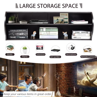 Costway 48.5'' Wall Mounted Audio/Video TV Stands Console Living Room Furniture W/Shelves 5 Costway 48.5'' Wall Mounted Audio/Video TV Stands Console Living Room Furniture W/Shelves - Image 5