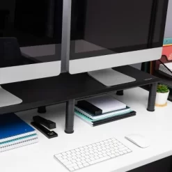 Mind Reader Large Dual Monitor Stand/Riser For Computer Screens Black -Online Furniture Store GUEST de2b5a21 9f8c 430b b3b0 d6a3157ab8dd