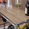 Befail Serving Table With Bar Storage Natural/Chrome - Aiden Lane