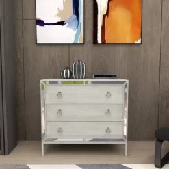 Glam Painted Wood And Mirror Chest White - Olivia & May -Online Furniture Store GUEST df268f57 7722 46a7 b4f6 05baaeaa294a