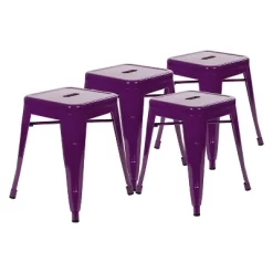 Merrick Lane Set Of 4 Sloane 18" High Backless Stacking Dining Stools With Durable Metal Frame -Online Furniture Store GUEST dfde9ab6 83de 404c b721 0e8637760427