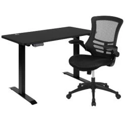Flash Furniture 48"W X 24"D Electric Height Adjustable Standing Desk With Mesh Swivel Ergonomic Task Office Chair -Online Furniture Store GUEST e1bb74cf 6fad 4419 90fe 08e14f0da9a5