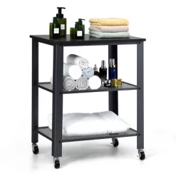 Tangkula Kitchen Utility Cart Industrial Coffee End Table W/Wheels Black/Silver -Online Furniture Store GUEST e22f291f c2ce 46bb 8f08 171814c723d5