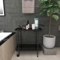 Contemporary Metal Bar Cart Black - Olivia & May -Online Furniture Store GUEST e31f37b8 9f82 4a0f 950e ddbe11846936