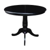 36" Round Top Pedestal Dining Table With 12" Drop Leaf - International Concepts
