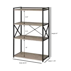 47" Corday Bookcase Gray And Black - Steve Silver Co. -Online Furniture Store GUEST e3508b56 8cce 48b7 a1d8 5f220d56cbfd