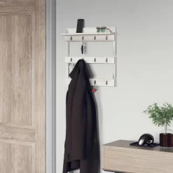 Emma And Oliver Wall Mounted Mug Rack With 12 Coffee Cup Hangers And Built-In Shelf For Coffee, Sugar & More -Online Furniture Store GUEST e3d76a06 2127 4e4e 8d8a 526a76358ac3