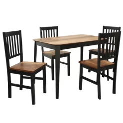 Costway 5PCS Mid Century Modern Black 29.5'' Dining Table Set 4 Chairs W/Wood Legs Kitchen Furniture 17 Costway 5PCS Mid Century Modern Black 29.5'' Dining Table Set 4 Chairs W/Wood Legs Kitchen Furniture -Online Furniture Store GUEST e477cfa5 5ce1 4e62 afbd 84cca58d92f5