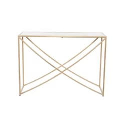 Contemporary Metal X Console Table Small Gold - Olivia & May