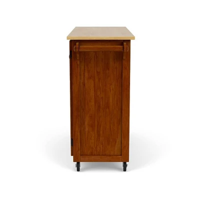 Create - A - Cart Kitchen Cart With Natural Top Cherry - Homestyles 8 Create - A - Cart Kitchen Cart With Natural Top Cherry - Homestyles - Image 8