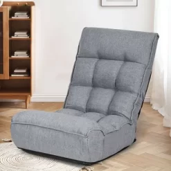 Costway 4-Position Floor Chair Folding Lazy Sofa W/Adjustable Backrest& Headrest Gray -Online Furniture Store GUEST e6cce768 07c7 4a35 8f7c 06957bfee25c