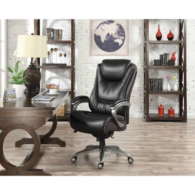 Big & Tall Smart Layers Premium Ultra Executive Chair Bliss Black Bonded Leather - Serta 2 Big & Tall Smart Layers Premium Ultra Executive Chair Bliss Black Bonded Leather - Serta - Image 2