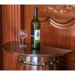 Vintiquewise Rustic Lockable Barrel Shaped Wine Bar Cabinet Wooden End Table 12 Vintiquewise Rustic Lockable Barrel Shaped Wine Bar Cabinet Wooden End Table -Online Furniture Store GUEST e6fc2bc8 a4af 49f9 80b0 7f893338e319