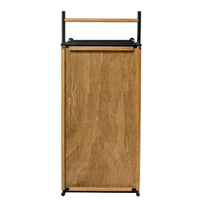 Jengarn Rolling Bar Cart Natural/Black - Aiden Lane 8 Jengarn Rolling Bar Cart Natural/Black - Aiden Lane - Image 8