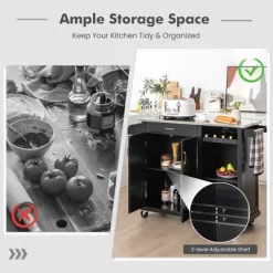 Costway Kitchen Island Cart Rolling Utility Trolley Stainless Steel Top Wine Rack 14 Costway Kitchen Island Cart Rolling Utility Trolley Stainless Steel Top Wine Rack -Online Furniture Store GUEST e7540f71 fb01 4e6f b514 502626a1ca46