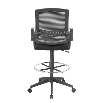 Drafting Stool With Flip Arms Mesh Black - Boss Office Products 3 Drafting Stool With Flip Arms Mesh Black - Boss Office Products - Image 3