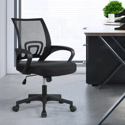 Yaheetech Mid-back Mesh Office Chair, Pack Of 2, Black 1 Yaheetech Mid-back Mesh Office Chair, Pack Of 2, Black