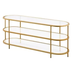 Brass Finish Oval TV Stand - Henn&Hart -Online Furniture Store GUEST e9a60b56 d6a7 4c29 b08d 7a299507475d