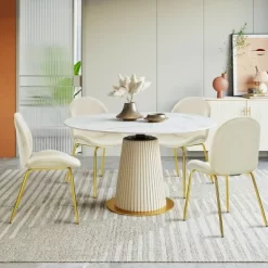 Costway 4PCS Velvet Dining Chair Accent Leisure Chair Armless Side Chair -Online Furniture Store GUEST e9bb9080 ca8b 422e b3f0 e4c3e50be267