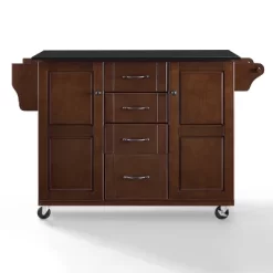 Eleanor Granite Top Kitchen Cart Mahogany/Black - Crosley -Online Furniture Store GUEST ea177cbe 2ff7 47d3 9397 a2d456c0ba38