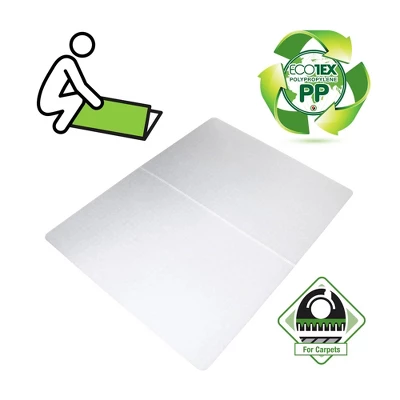 Polypropylene Foldable Chair Mat For Carpets Rectangular White - Floortex® 7 Polypropylene Foldable Chair Mat For Carpets Rectangular White - Floortex® - Image 7