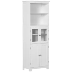 HOMCOM 63" Small Buffet With Hutch, 4-Door Kitchen Pantry, Freestanding Storage Cabinet With Adjustable Shelf For Dining Room, Living Room, White -Online Furniture Store GUEST eb0a63d4 8d00 455e a90f 1a4c1e4ea1b4
