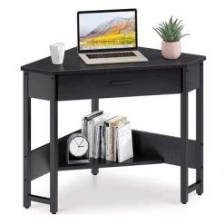 ODK Modern Triangle Corner Fit Computer Workstation With Large Drawer And Bottom Display Shelf For Apartments, Studios, And Office -Online Furniture Store GUEST ebe9a32c 7f2d 4cfb a79b 0f1fa8517c6d