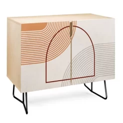 Iveta Abolina Mid-Century Modern Line Art IV Credenza - Deny Designs -Online Furniture Store GUEST ec11700a 6754 4c50 a7c3 a69a11190638