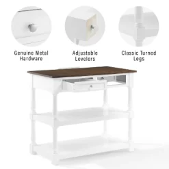 Caitlyn Wood Top Kitchen Island White/Dark Brown - Crosley -Online Furniture Store GUEST ec771189 ecd1 4446 858f c53a516d9e60