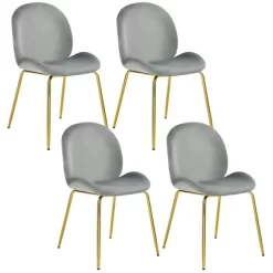 Costway 4PCS Velvet Dining Chair Accent Leisure Chair Armless Side Chair -Online Furniture Store GUEST ecf83802 5f53 42e8 8e5c c078527c5558
