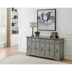 Brett Antique Inspired 4 Door 4 Drawer Storage Credenza/Sideboard Weathered Gray - Treasure Trove -Online Furniture Store GUEST ed1b16a5 ac77 4826 ada0 5db4f62c9005