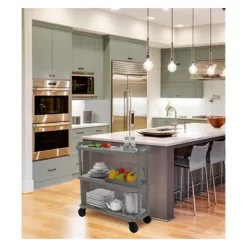 Cart System With Wheels 3 Tier Green - Atlantic 14 Cart System With Wheels 3 Tier Green - Atlantic -Online Furniture Store GUEST ee05bcd6 617a 47dd 9ca4 047f7cd3da09