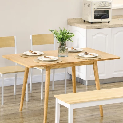 HOMCOM 31.5"/51" Resizing Space Saving Table With Easy To Clean Surface, Folding Dining Table, Small Kitchen Table, Wood Dining Table 4–6 People, Oak 1 HOMCOM 31.5"/51" Resizing Space Saving Table With Easy To Clean Surface, Folding Dining Table, Small Kitchen Table, Wood Dining Table 4–6 People, Oak