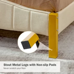 Costway FullQueen Size Upholstered Bed Frame Mattress Foundation Platform Quilted Headboard 17 Costway FullQueen Size Upholstered Bed Frame Mattress Foundation Platform Quilted Headboard -Online Furniture Store GUEST f048e5d8 9bc5 45a8 a7fd 8a4452a07764