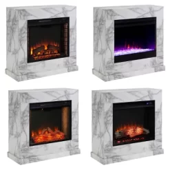 Dridun Faux Marble Fireplace White/Gray - Aiden Lane -Online Furniture Store GUEST f04d2cfd 27d2 4f93 bb86 60ec7b57b1b3